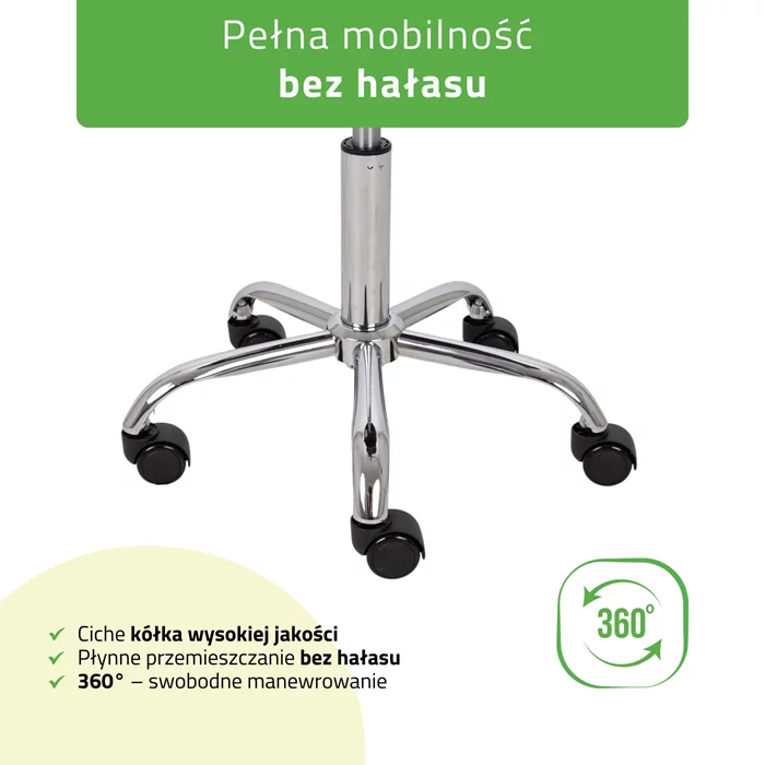 Taboret kosmetyczny na kółkach, TILA - czarny