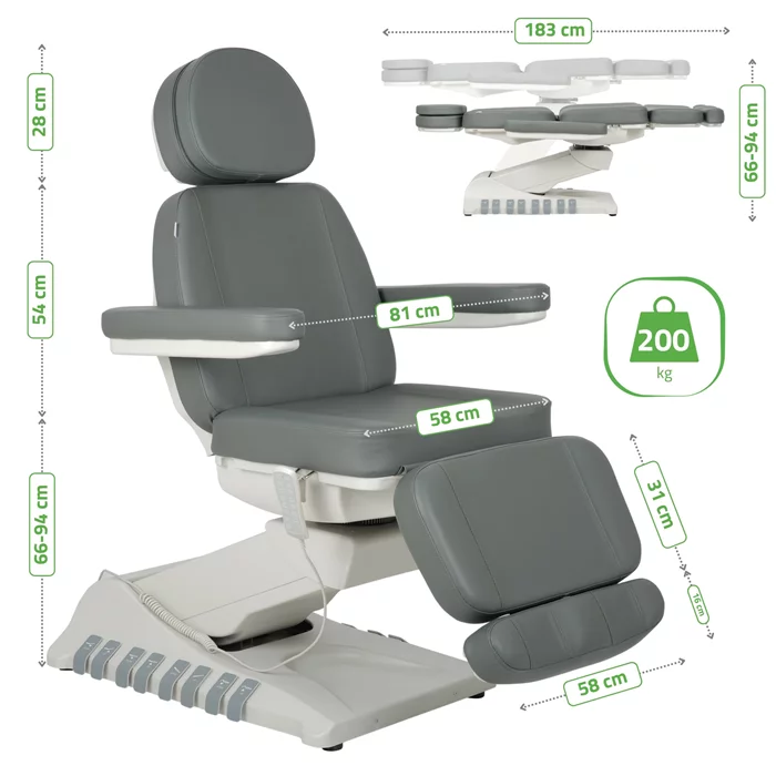 Fotel podgrzewany Luxoria PRO 5 - szary