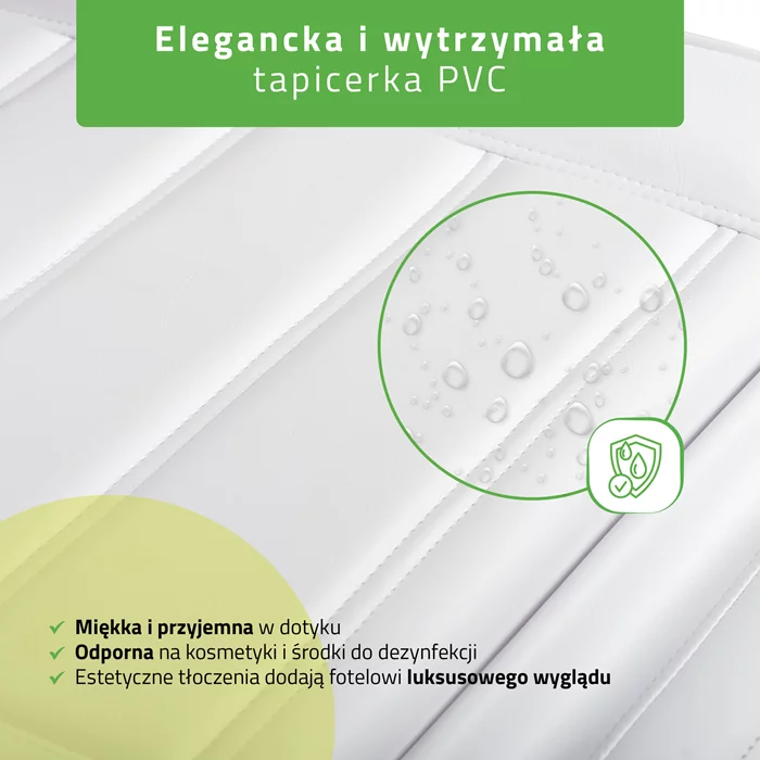 Fotel kosmetyczny biały - Leo PRO 4