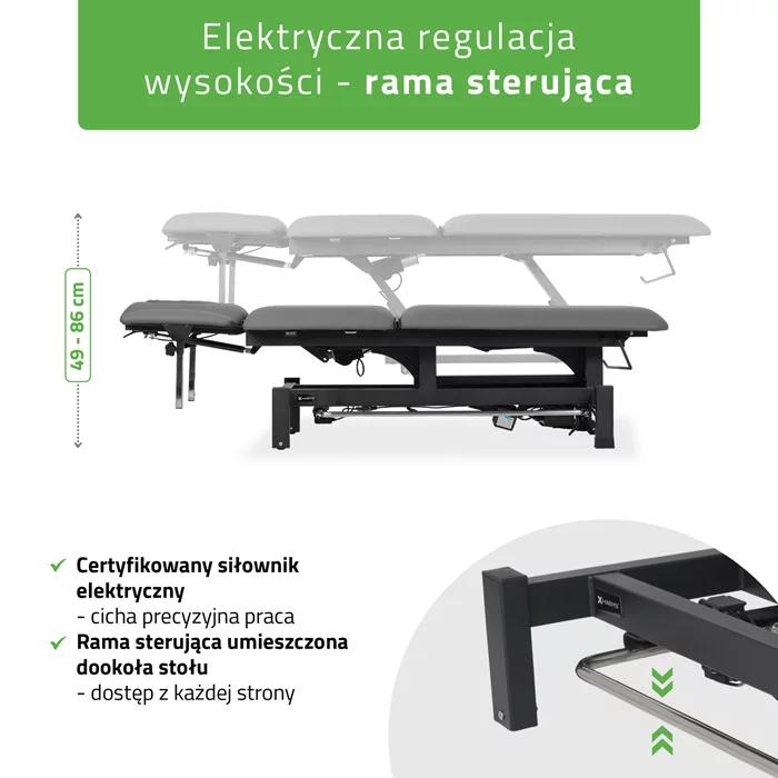 Stół FORTIS 5 ERGO rama sterująca/szaroczarny