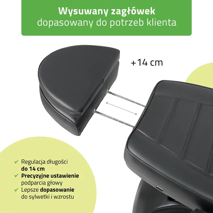 Fotel kosmetyczny czarny - Leo PRO 4