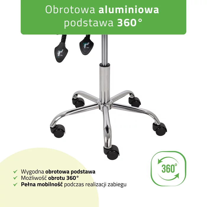 Taboret siodłowy z oparciem SOLA - biały