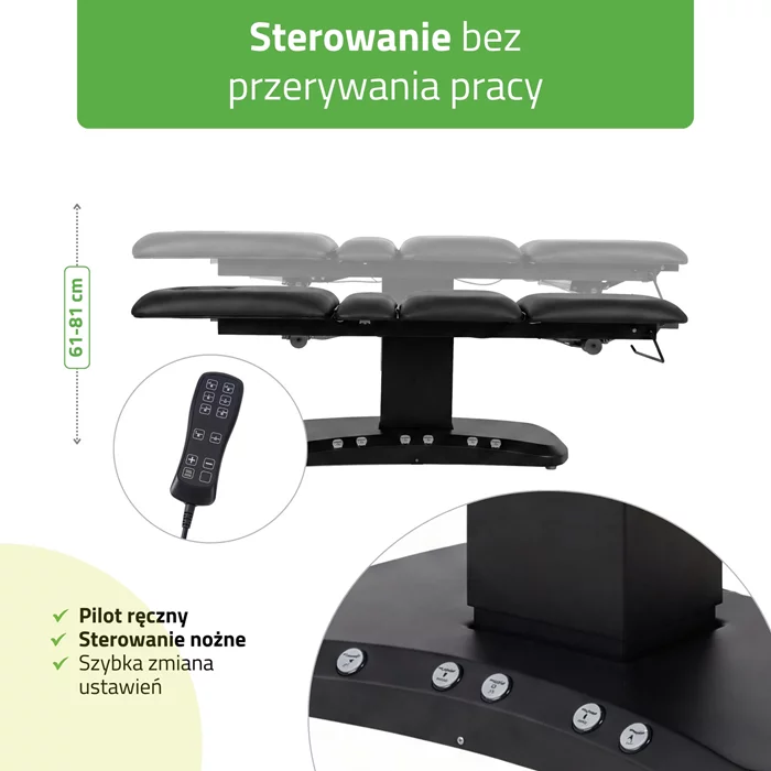 Łóżko kosmetyczne Serenity ERGO 4 czarne
