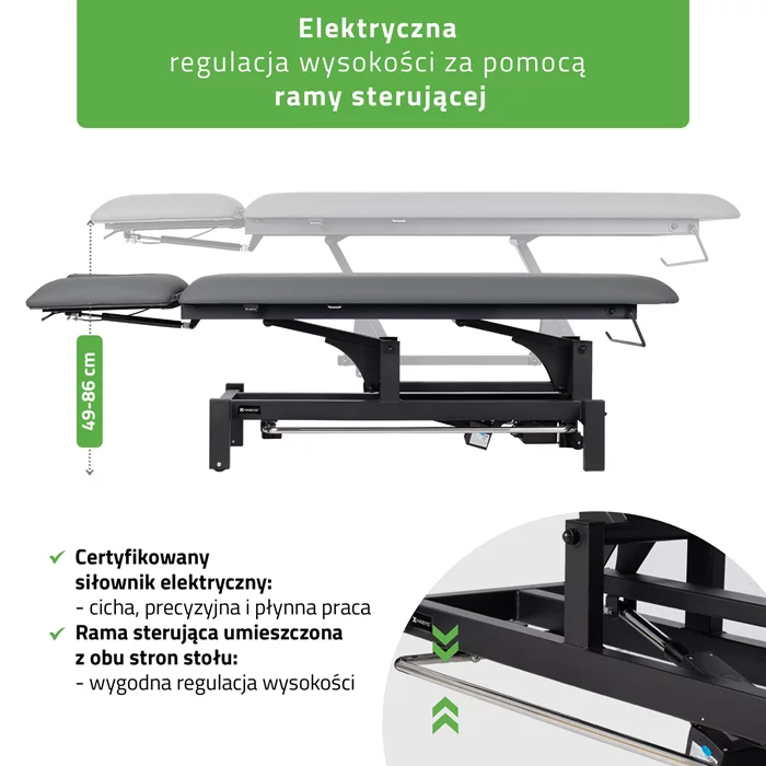 Stół FORTIS 2 ERGO rama sterująca/szaroczarny