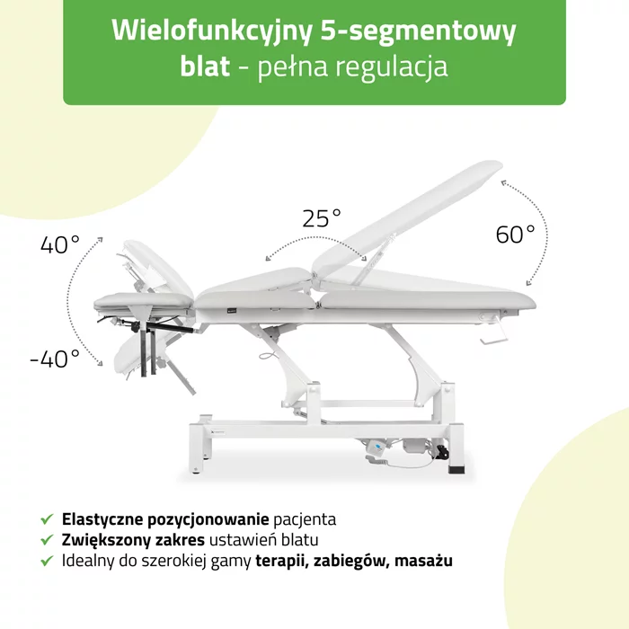Stół FORTIS 5 ERGO (pilot ręczny/szaro-biały)