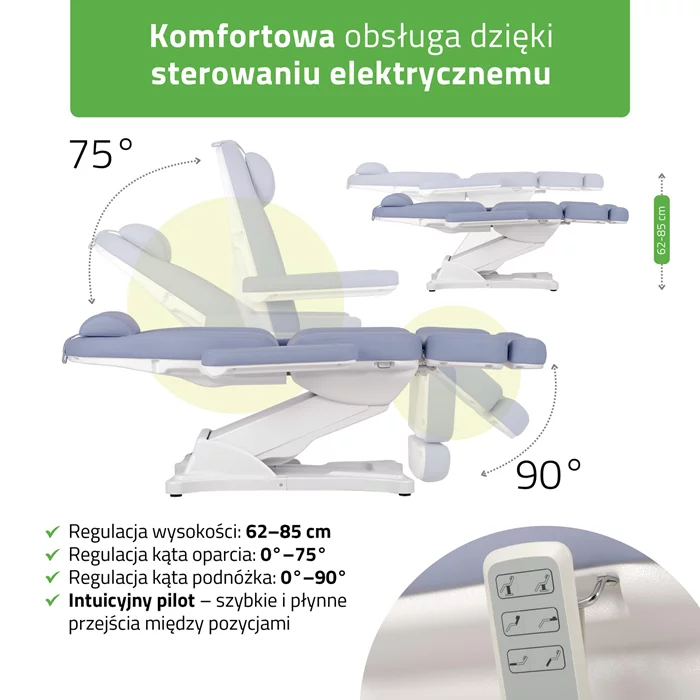 Fotel kosmetyczny Elara PRO 4 - fioletowy