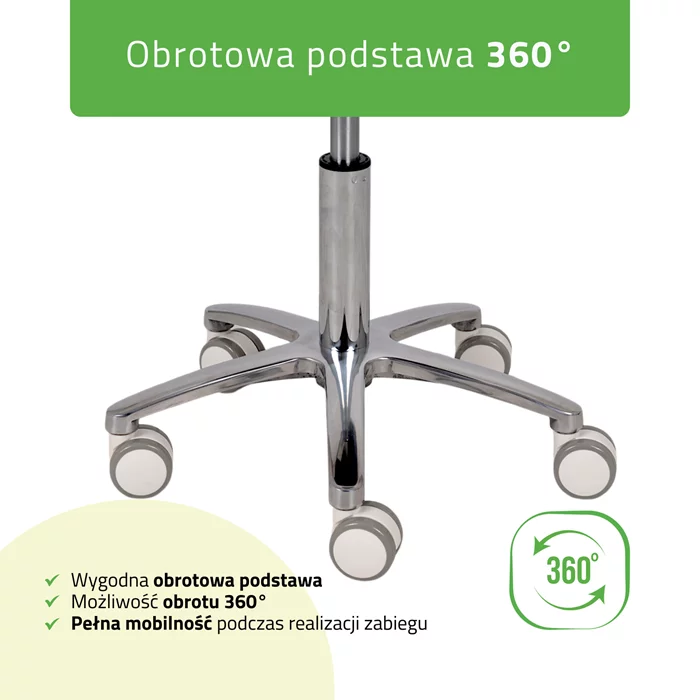Taboret siodłowy, kosmetyczny - LILA - biały