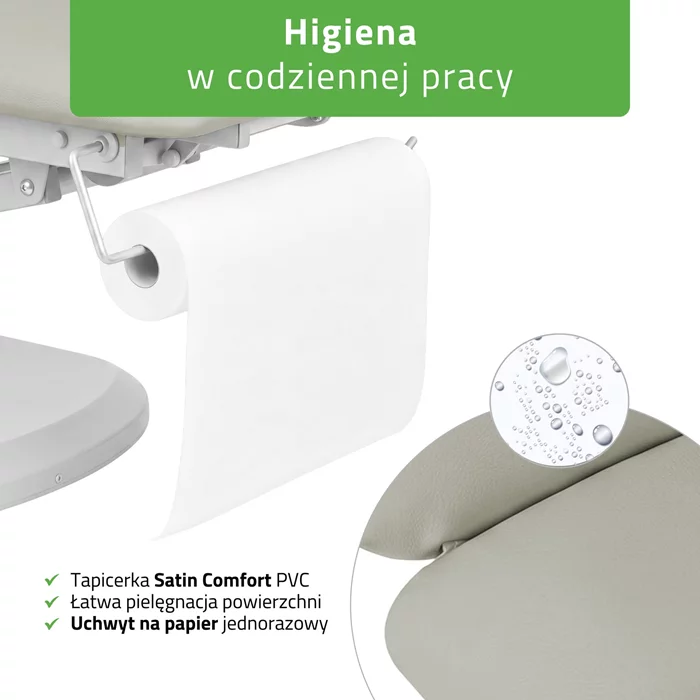 Fotel łóżko kosmetyczne Serenity ERGO 4 szare