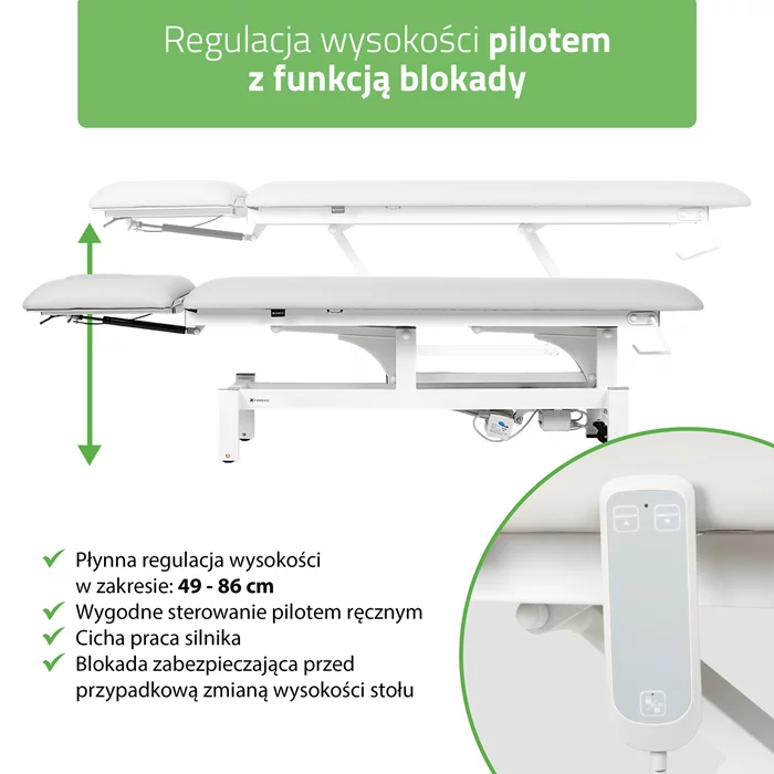 Stół FORTIS 2 ERGO (z pilotem / szaro-biały)
