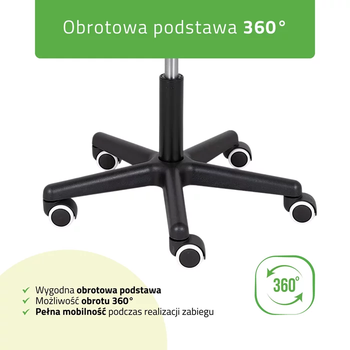 Taboret siodłowy LUMO - czarny pikowany
