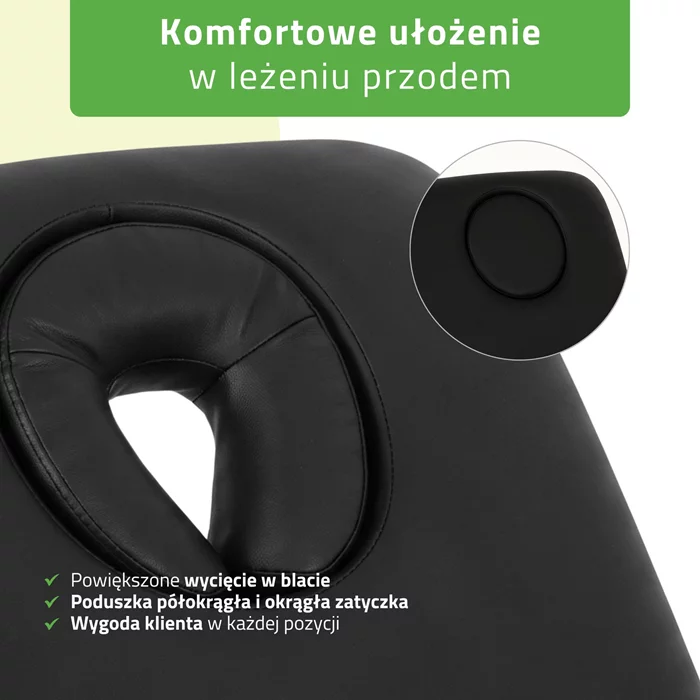Łóżko kosmetyczne Serenity ERGO 4 czarne