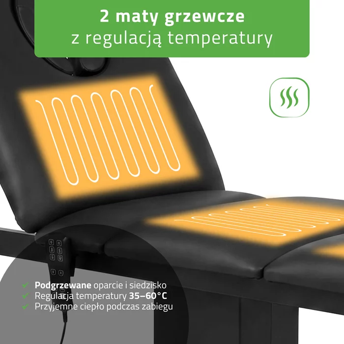 Łóżko kosmetyczne Serenity ERGO 4 czarne