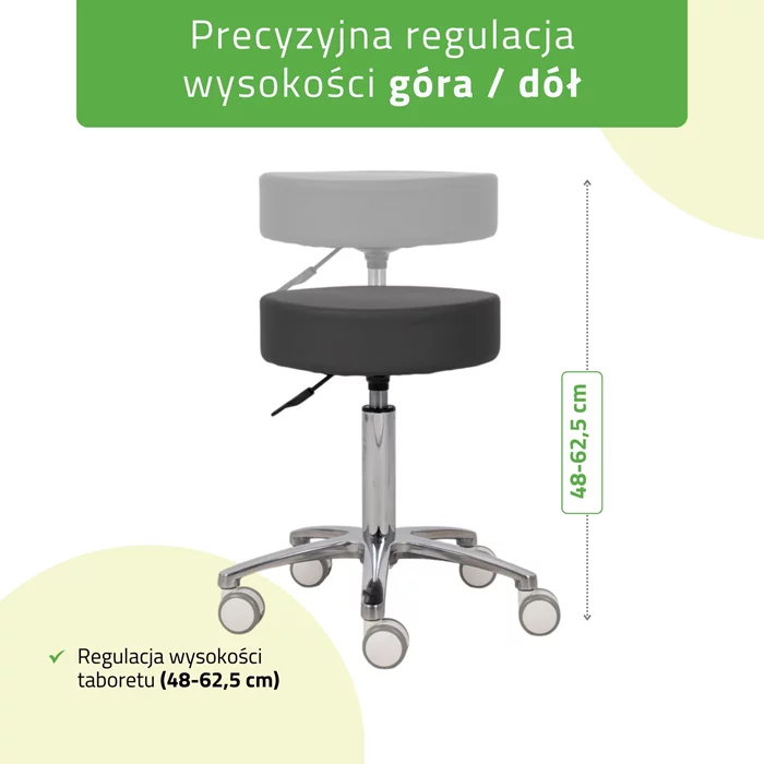 Taboret kosmetyczny na kółkach - MOBI - szary