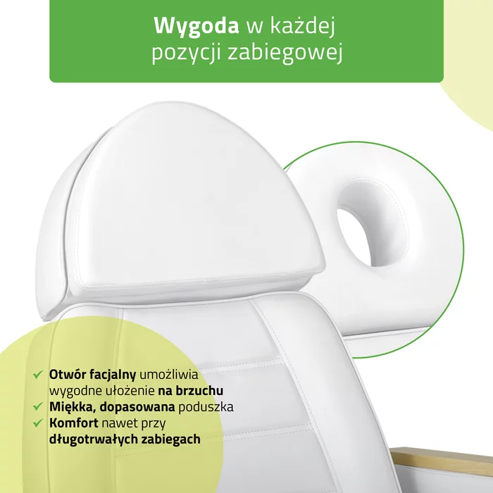 Fotel kosmetyczny biały - Leo PRO 4