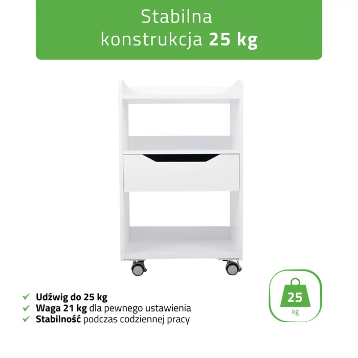 Szafka pomocnik kosmetyczny na kółkach - Ario