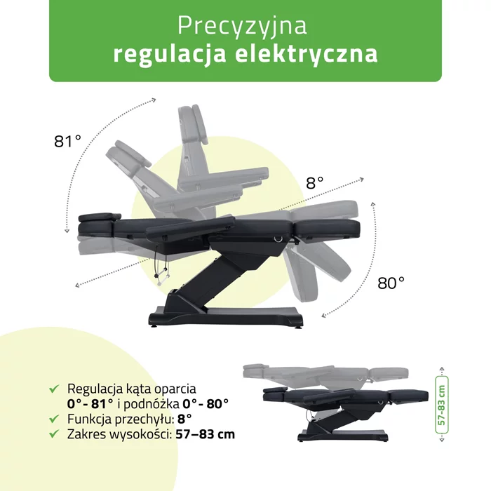 Fotel kosmetyczny Selia PRO 4 - czarny