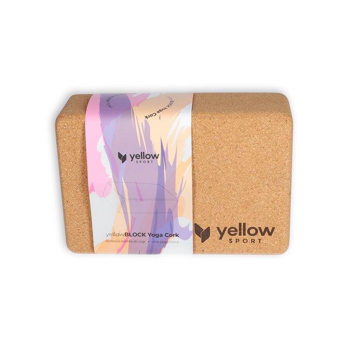Kostka korkowa do jogi, yellowBLOCK Yoga Cork
