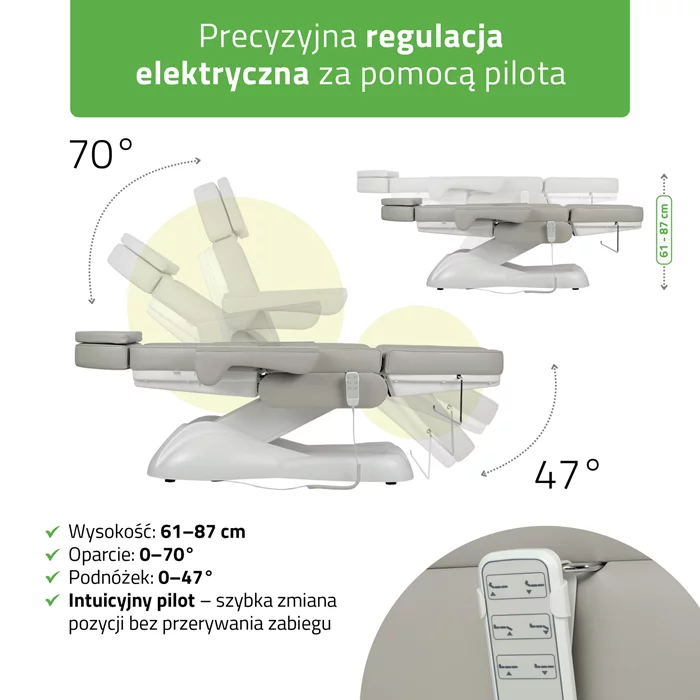 Fotel kosmetyczny szary - Leo PRO 4