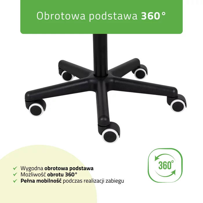 Taboret obrotowy na kółkach LUMO - szary
