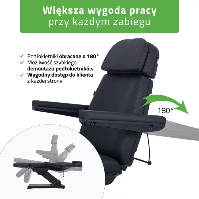Fotel kosmetyczny Selia PRO 4 - czarny