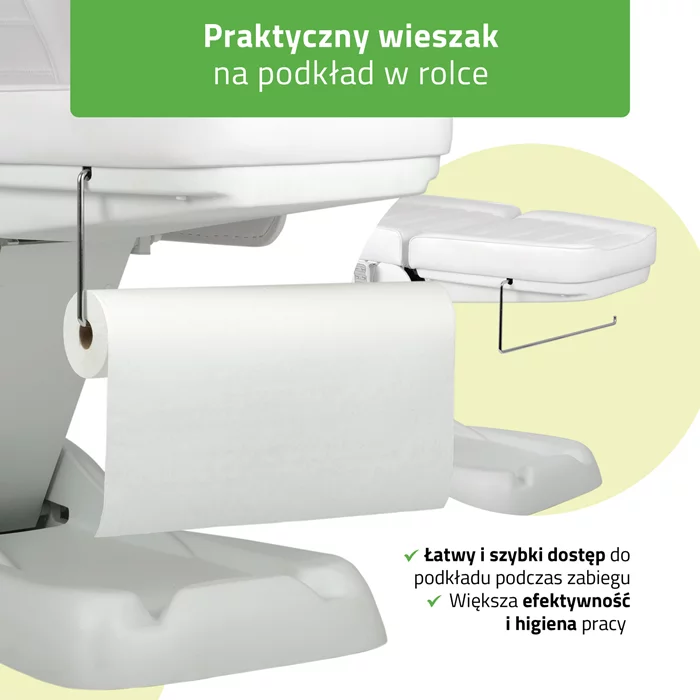 Fotel kosmetyczny biały - Leo PRO 4