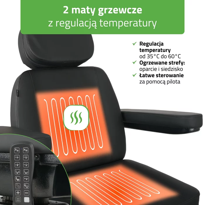 Fotel podgrzewany Luxoria PRO 5 - czarny