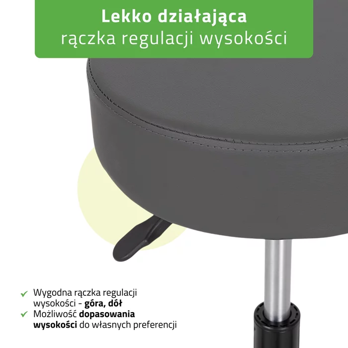 Taboret kosmetyczny na kółkach - TIMO - szary