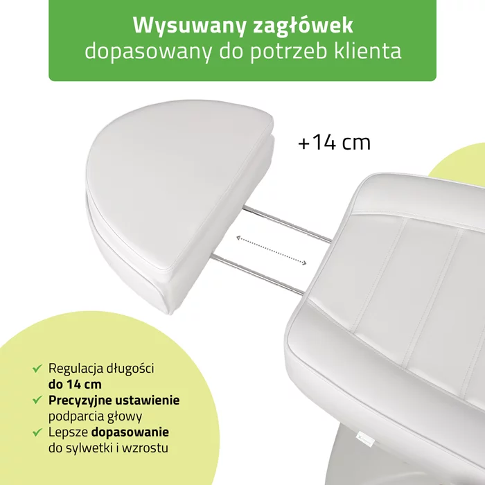 Fotel kosmetyczny biały - Leo PRO 4