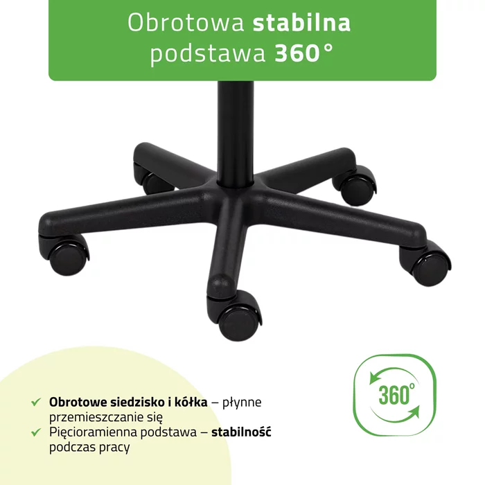 Taboret kosmetyczny na kółkach - TIMO - biały