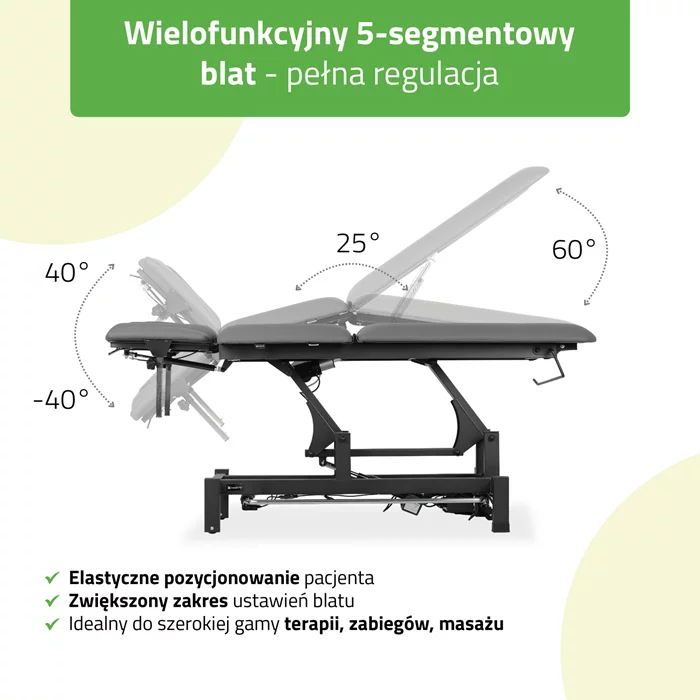 Stół FORTIS 5 ERGO rama sterująca/szaroczarny
