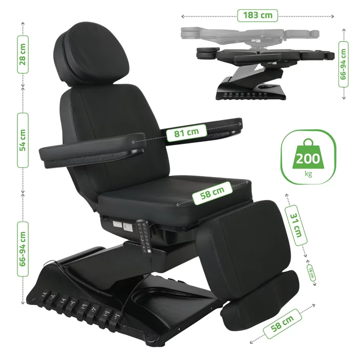 Fotel podgrzewany Luxoria PRO 5 - czarny