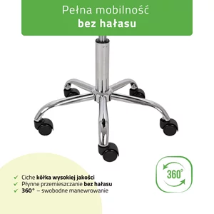 Taboret kosmetyczny na kółkach, TILA - czarny