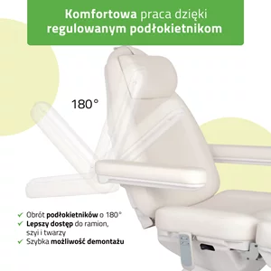 Fotel kosmetyczny Elara PRO 6P - biały