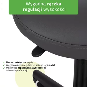 Taboret obrotowy na kółkach LUMO - szary