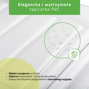 Fotel kosmetyczny biały - Leo PRO 4