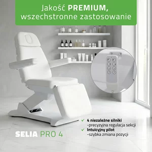Fotel kosmetyczny Selia PRO 4 - biały