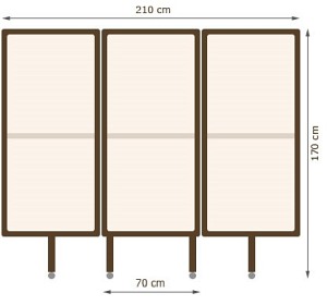 Drewniany parawan trzyczęściowy - MOV - MP3