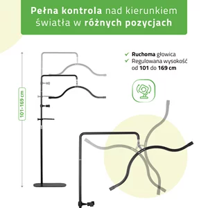 Lampa kosmetyczna stojąca LED - VENA (czarna)