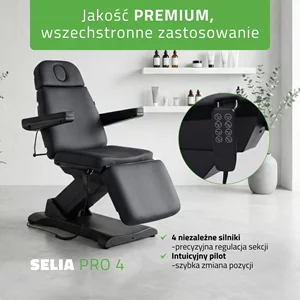Fotel kosmetyczny Selia PRO 4 - czarny