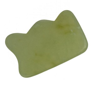 Jadeitowa płytka Gua Sha - prostokąt falisty