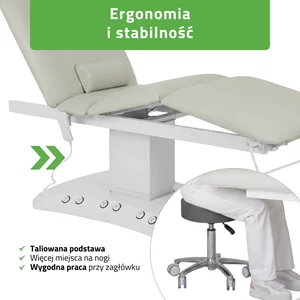 Fotel łóżko kosmetyczne Serenity ERGO 4 szare