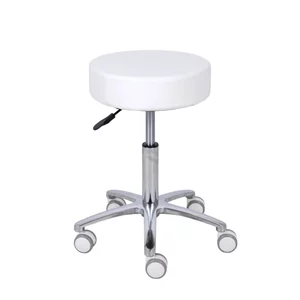 Taboret kosmetyczny na kółkach - MOBI - biały
