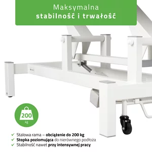 Stół FORTIS 2 ERGO (z pilotem / szaro-biały)
