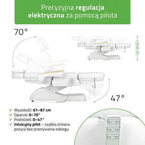 Fotel kosmetyczny biały - Leo PRO 4