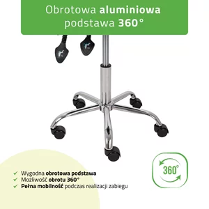 Taboret siodłowy z oparciem SOLA - biały