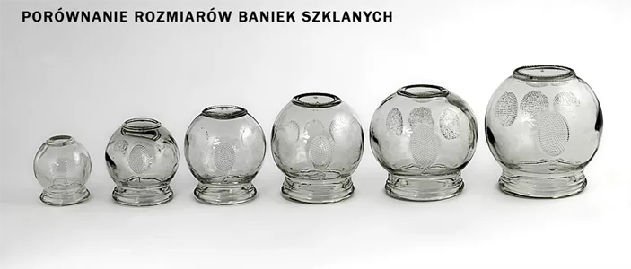 6 baniek szklanych - porównanie rozmiarów
