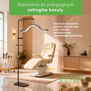 Lampa kosmetyczna stojąca LED - VENA (czarna)