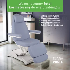Fotel kosmetyczny Elara PRO 4 - fioletowy