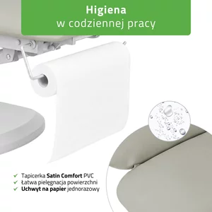 Fotel łóżko kosmetyczne Serenity ERGO 4 szare