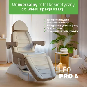 Fotel kosmetyczny szary - Leo PRO 4